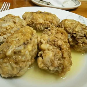 Homemade Yuvalaça prepared by my mother in Seferihisar, served with its cooking liquid