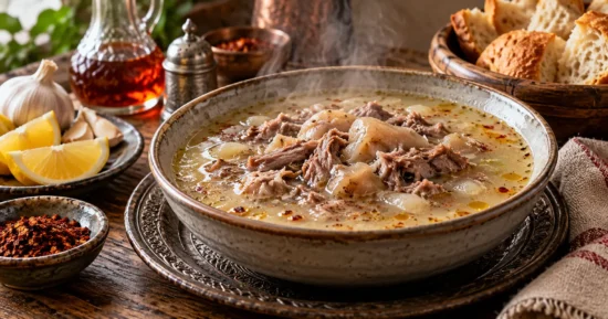 Kelle Paça Soup: Traditional Turkish Head and Trotter Soup